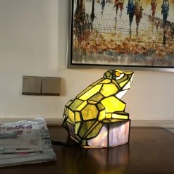 Buy 🎉 Gracewood Hollow Chee Tiffany-style Green Frog Accent Lamp/Night Light 🛒