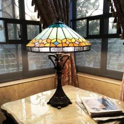 Best deal ๐ Gracewood Hollow Chennault Tiffany-style Geometric 2-light Antique Bronze Table Lamp ๐ฅ