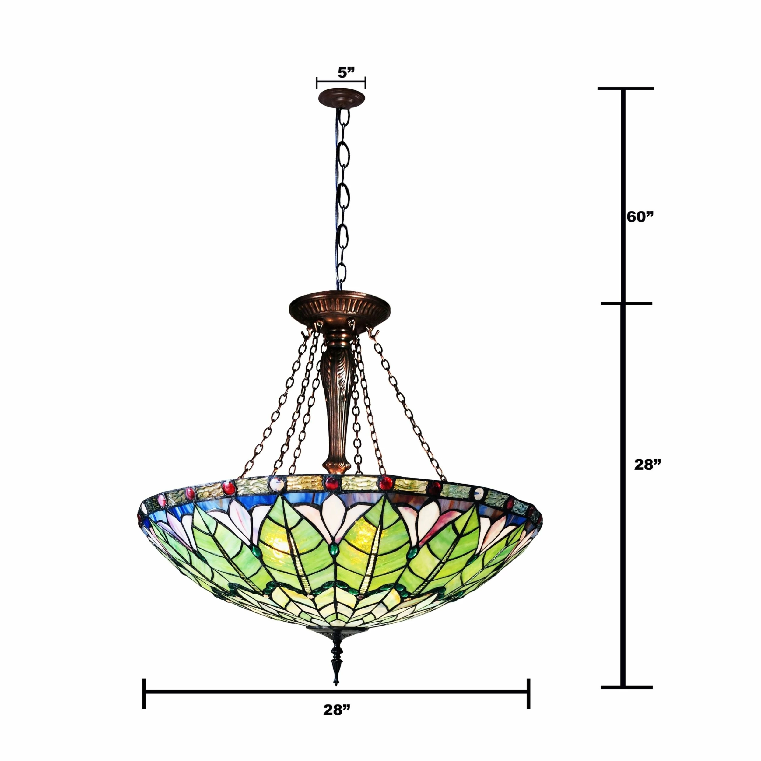 Buy 🔔 Gracewood Hollow Cheung Tiffany-style Geometric 3-light Antique Bronze Pendant ✔️ - Image 4