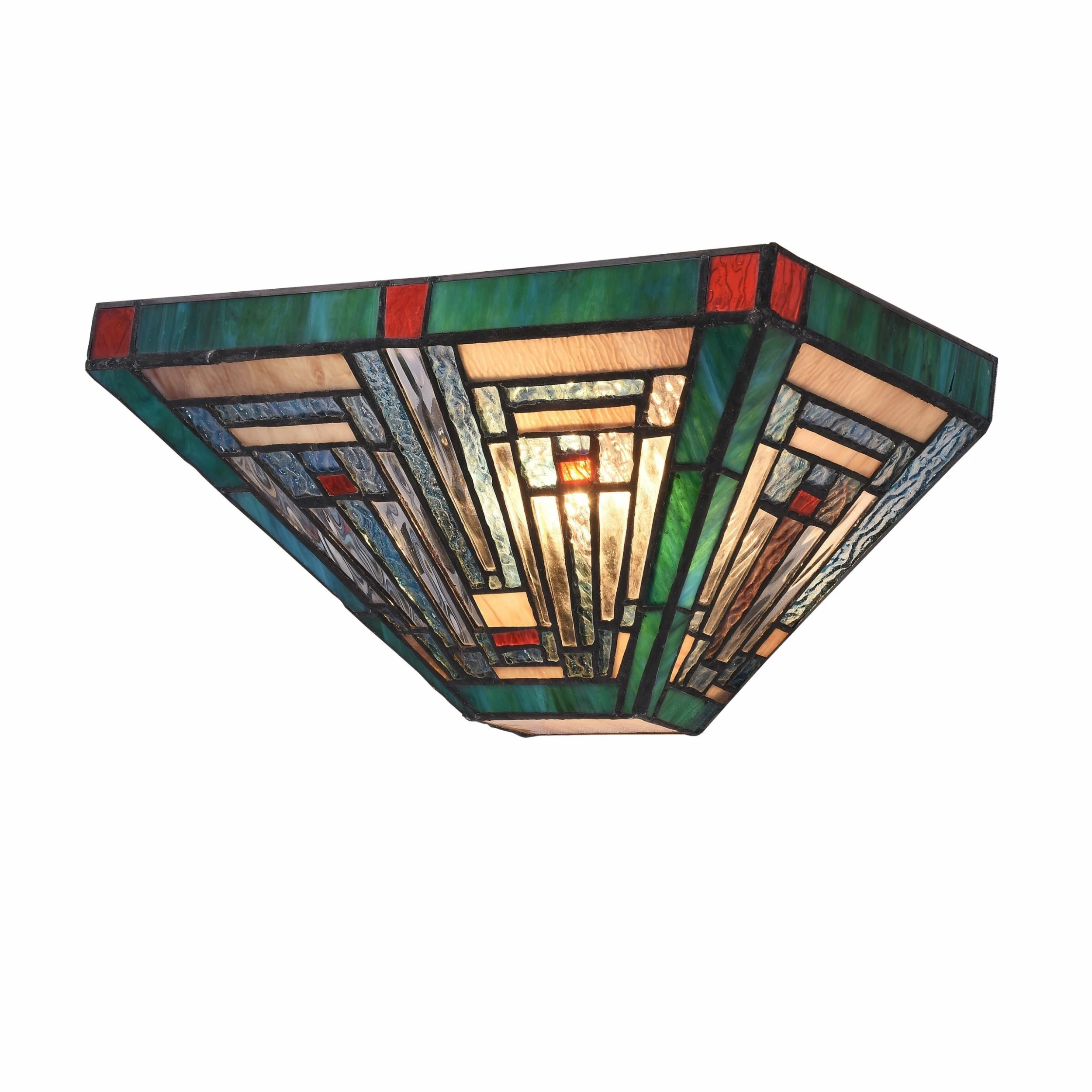Discount ๐ Gracewood Hollow Kamatenda 1-light Mission-style Stained Glass Wall Sconce โค๏ธ