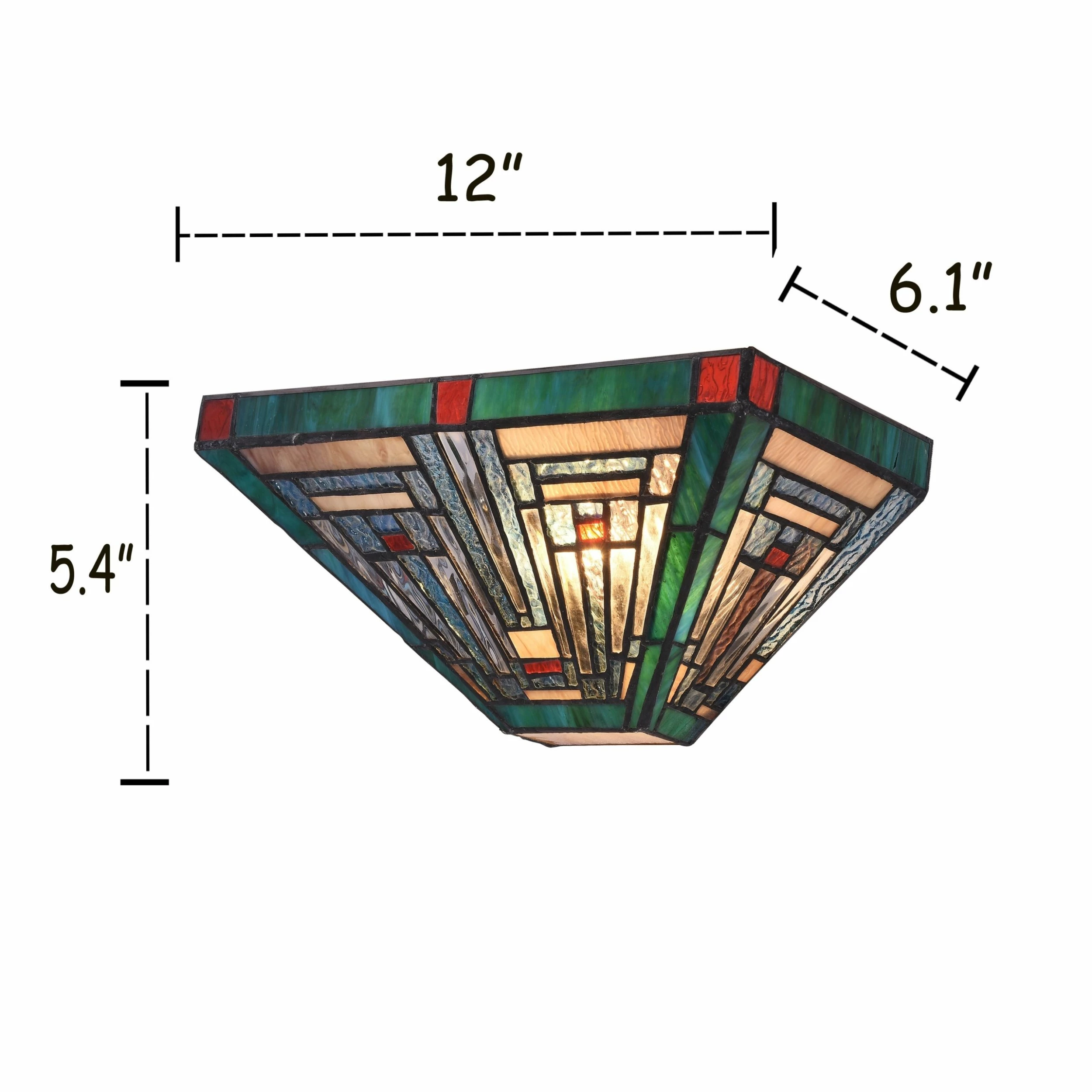 Discount ๐ Gracewood Hollow Kamatenda 1-light Mission-style Stained Glass Wall Sconce โค๏ธ - Image 5