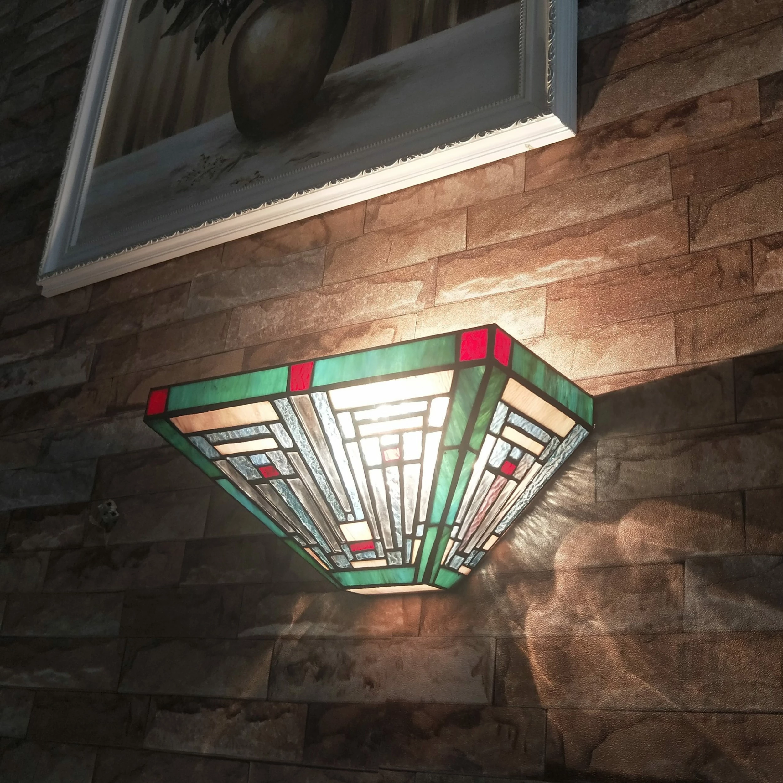 Discount ๐ Gracewood Hollow Kamatenda 1-light Mission-style Stained Glass Wall Sconce โค๏ธ - Image 4