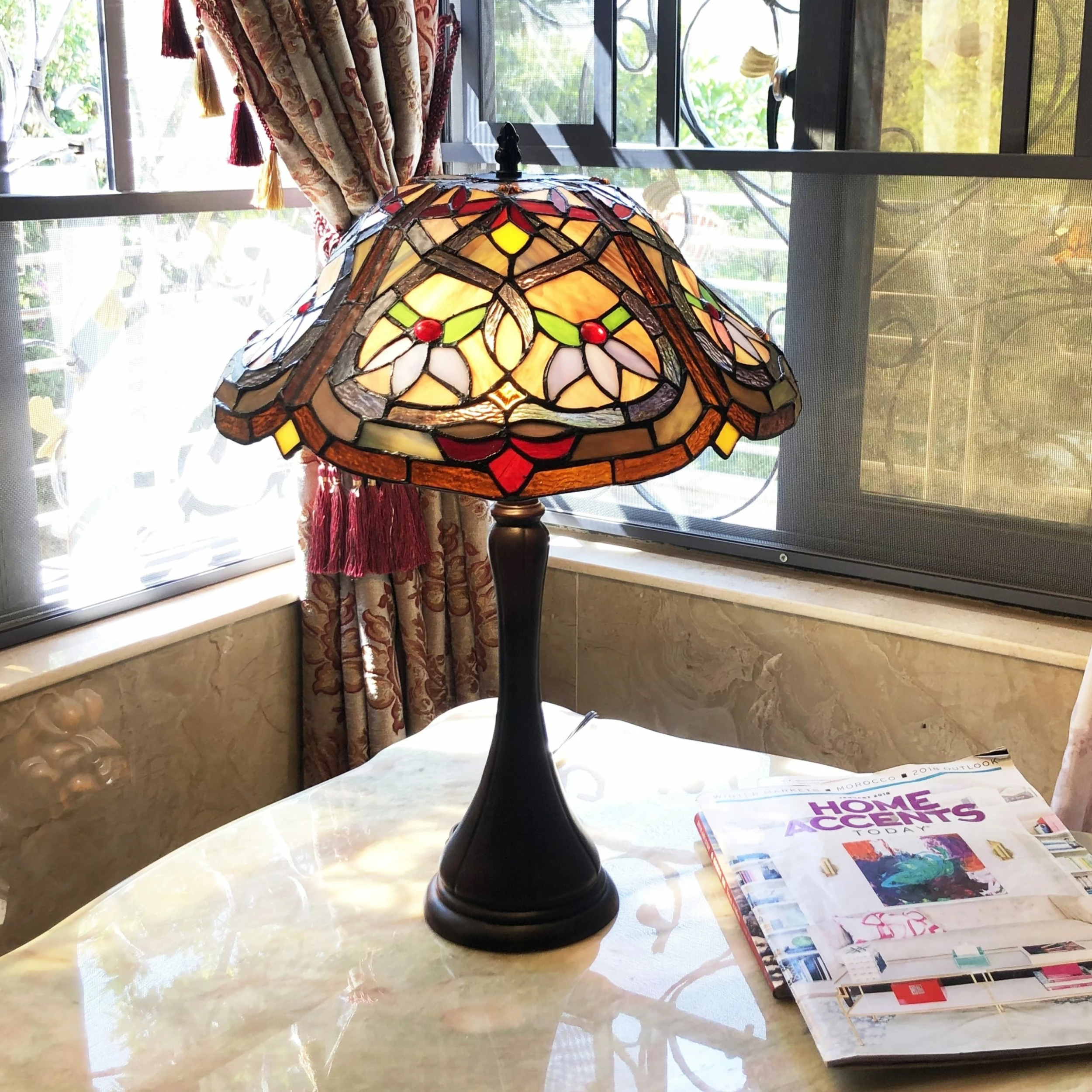 Brand new ๐ Gracewood Hollow Choi Tiffany-style 2-light Antique Bronze Table Lamp ๐ 3 Brand new ๐ Gracewood Hollow Choi Tiffany-style 2-light Antique Bronze Table Lamp ๐