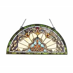 Alternative view of Deals 🎁 Gracewood Hollow Delapaz Half-circle Glass Window Panel/Suncatcher 💯