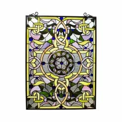 New โจ Gracewood Hollow Landu Victorian-style Stained Glass Window Panel Suncatcher ๐